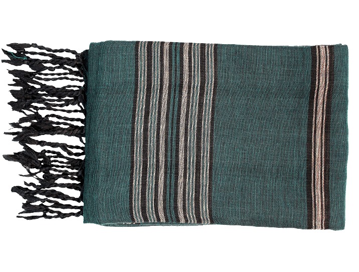 echarpe cheche verte rayee noir 3