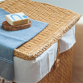 corbeille a linge sale jonc objet artisanal