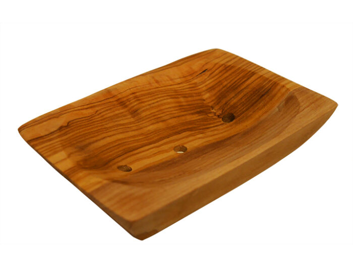 porte-savon bois olivier rectangulaire dessus 2
