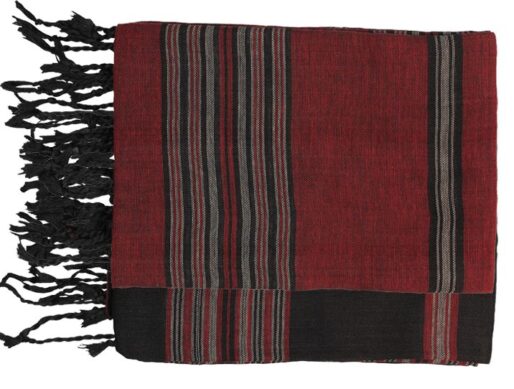 echarpe rouge coton raye