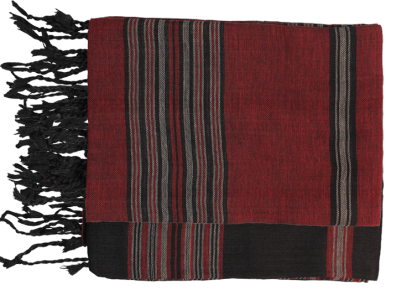 echarpe rouge coton raye