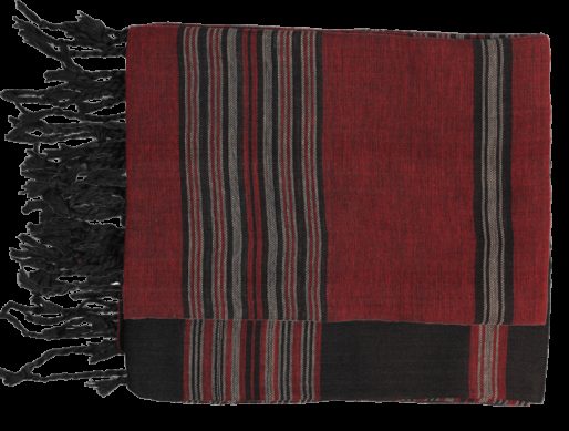 echarpe rouge coton raye