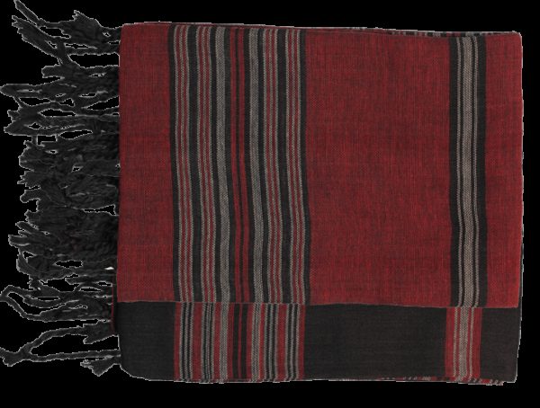 echarpe rouge coton raye