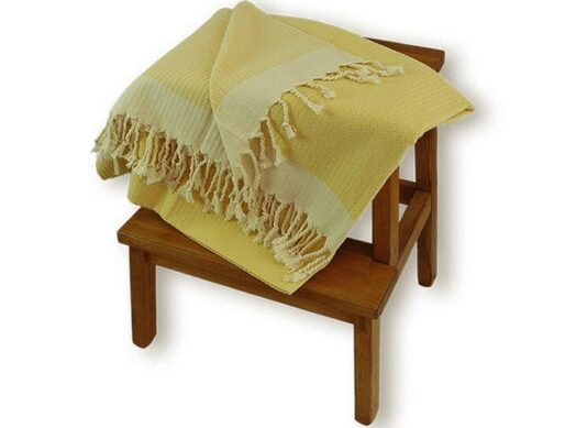 Fouta jaune unie petits chevrons 3