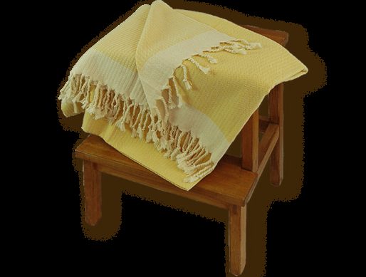 Fouta jaune unie petits chevrons 3