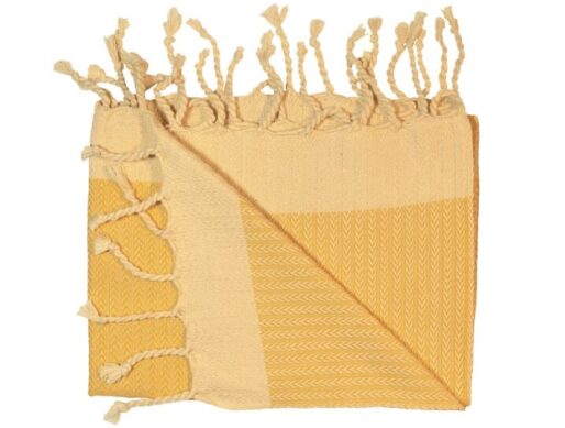 Fouta jaune unie petits chevrons 2
