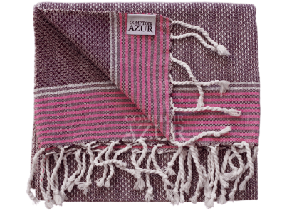 petite Fouta violette rayée argent