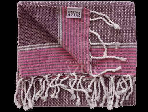 petite Fouta violette rayée argent