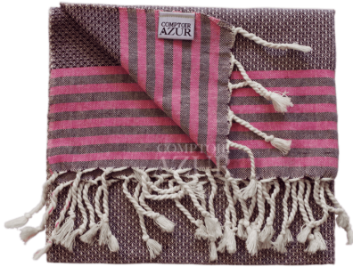 petite Fouta violette rayée rose