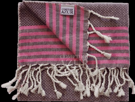 petite Fouta violette rayée rose