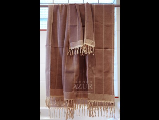 Fouta violette unie chevrons
