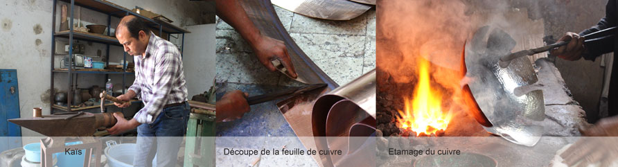 Artisan dinandier cuivre martele Kaïs Kamoun