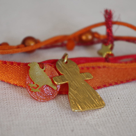 idee de cadeau maman bracelet ruban orange
